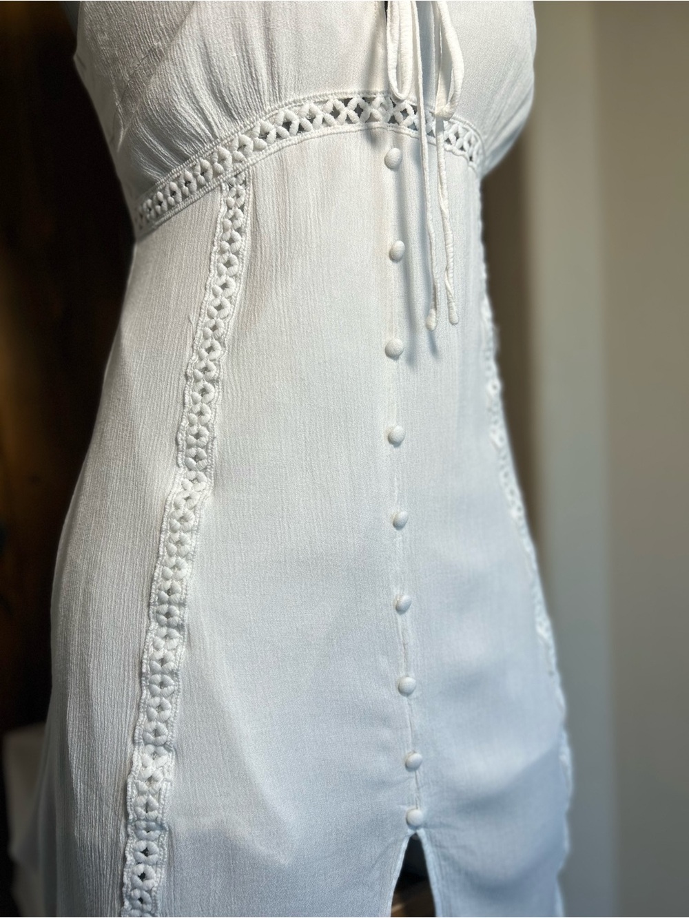 Forever 21 White Lace-Trim Slip Dress